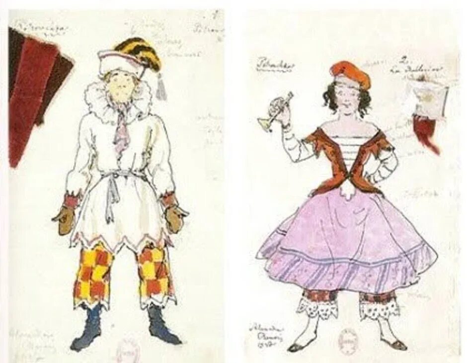 Эскиз костюма петрушки к балету и. Стравинского "петрушка. Герои балета петрушка стравинского. Балет петрушка 1911. Герои балета петрушка.