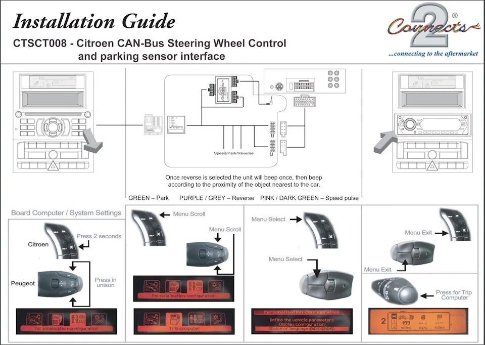 Parking sensor control wires