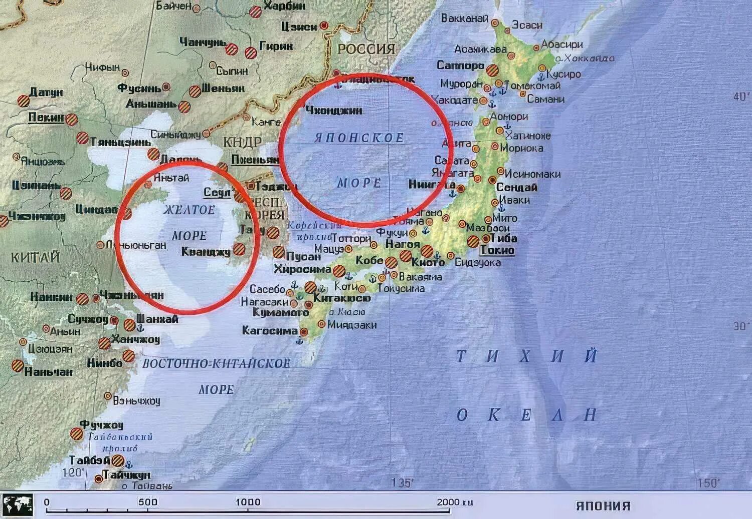 Южно-китайское море на карте. Карта морей. Восточно китайское на карте
