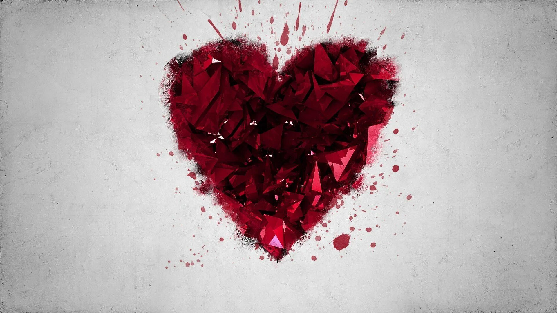 Кровоточащая любовь. С красным сердцем. Осколки сердец. Обои с сердечками.
