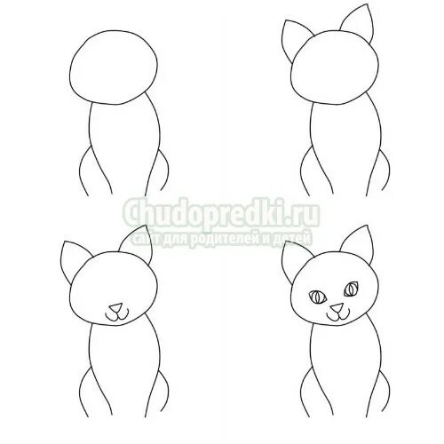 Покажи схему как нарисовать кота Eine Katze zeichnen Katze zeichnen, Zeichnen lernen für kinder, Kinder zeichnen