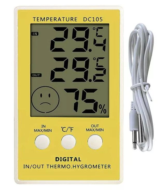 Out temp. Метеостанция Datronn dc105. Термометр цифровой dc105. Погодная станция Datronn dc105. DC 105 термометр.