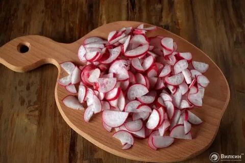Редиска с луком и майонезом