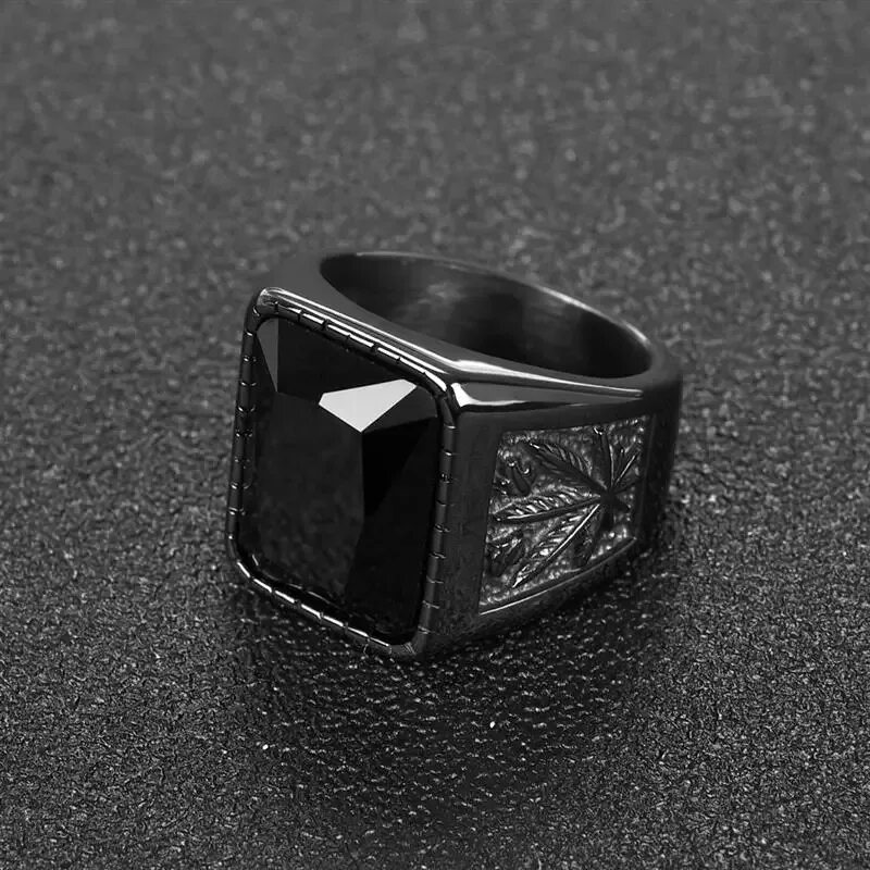 Кольцо с серым камнем. Jiayiqi men hiphop ring 316l stainless steel blackred stone ring rock fashion male jewelry. черный перстень. чёрное кольцо мужское. перстень с черным камнем.