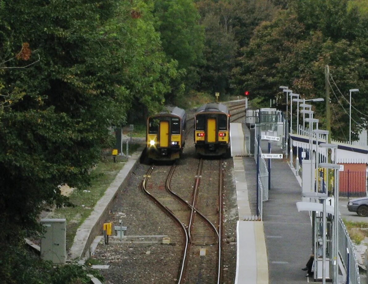 Seligdar Railway passing loop. Railway Side. Trains passing