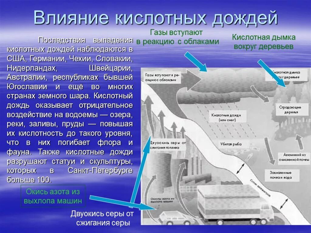 Воздействие кислотных дождей