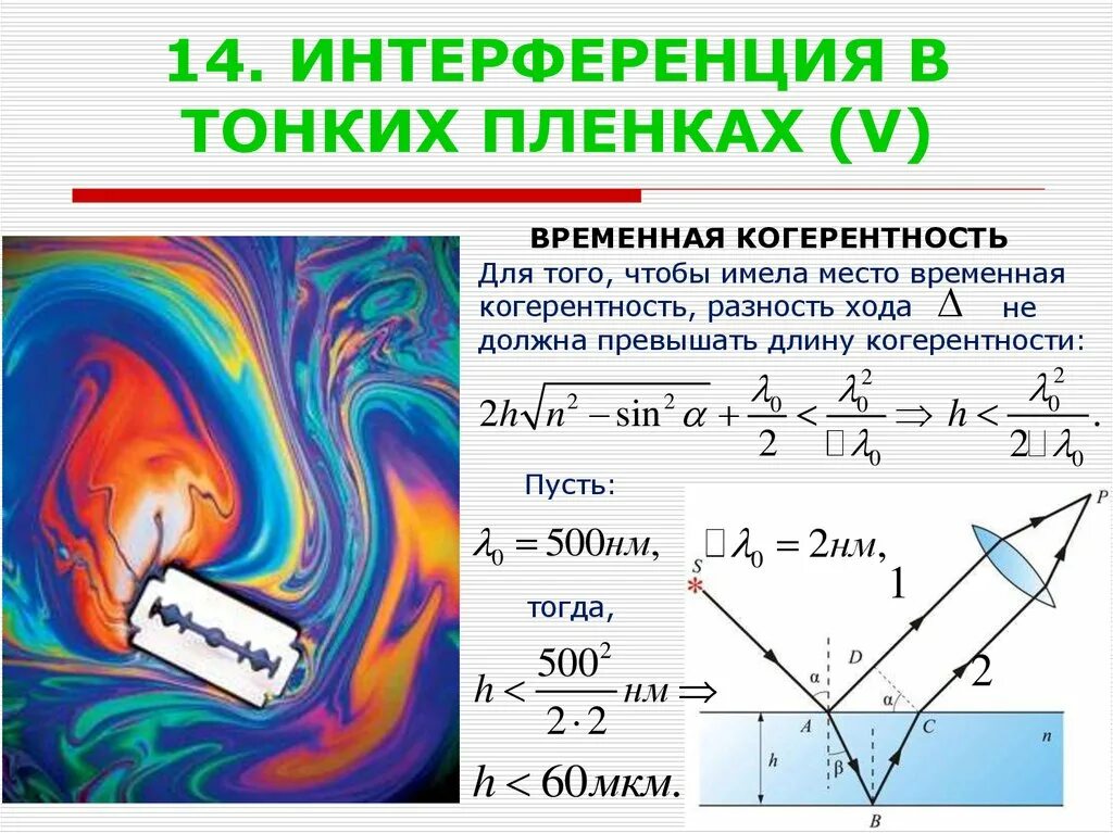 Интерференция волн в тонких пленках. Интерференция световых волн в тонких пленках. 13. Интерференция света в тонких пленках.. Интерференция в тонких пленках формула. Открытие интерференции света