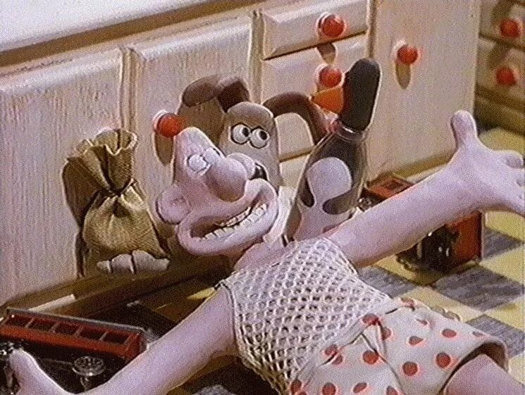 Уоллес и громит неправильные штаны. Уоллес и громит 2 неправильные штаны мультфильм 1993. Пластилиновый мультфильм уоллес и громит. Ник парк уоллес и громит. Уоллес и громит 2 неправильные штаны.