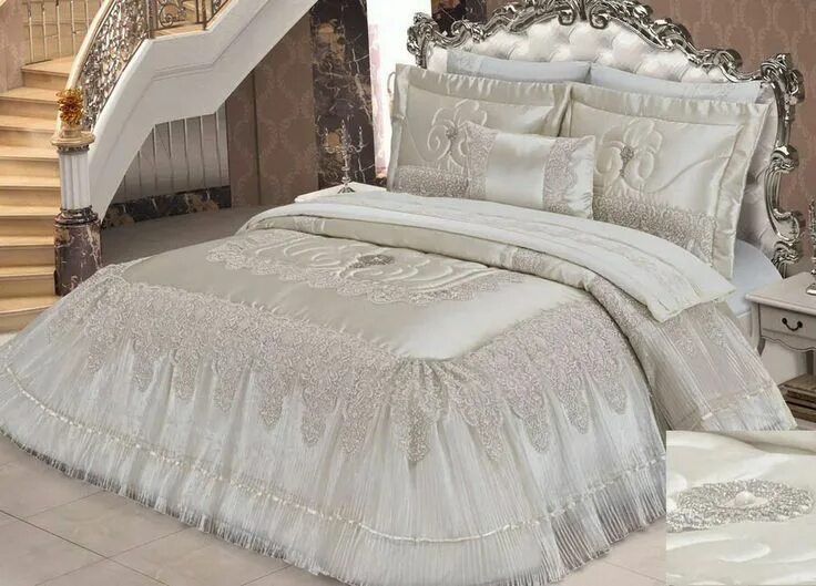 Купить покрывало жаккард "karna" feraye 260x270 (50x70+5)*2 40x60*2-35x35*1 см, 
