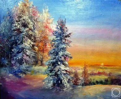 Пейзажи масло зима