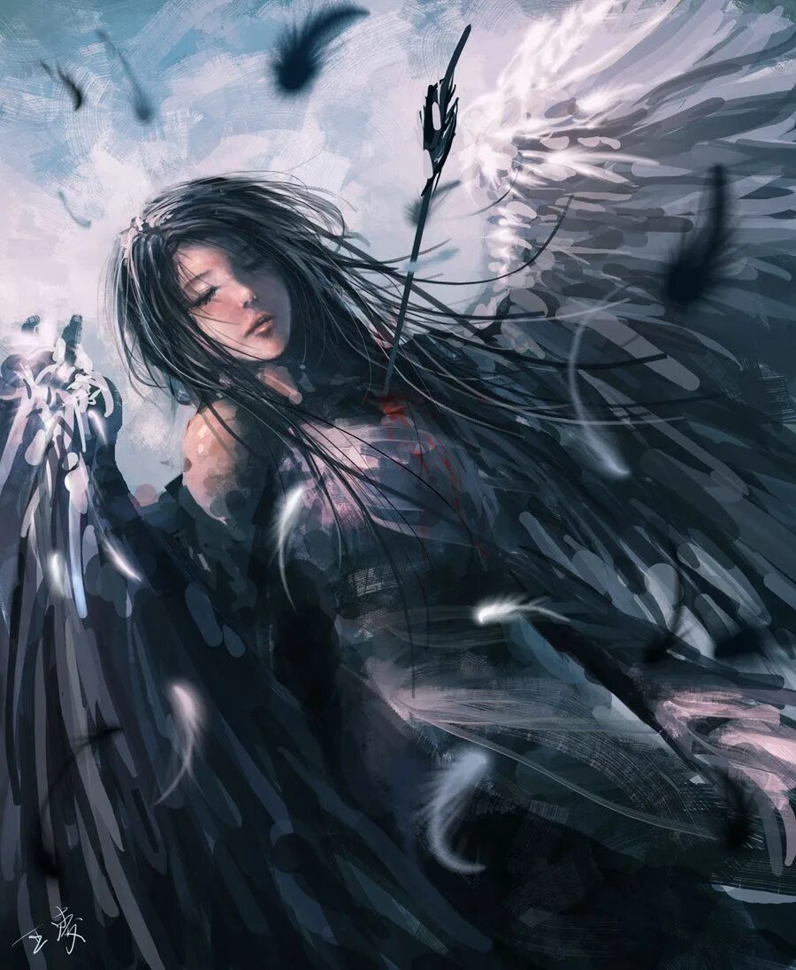 Wlop Art ангел. By wlop ангел. Wlop (Wang Ling) ведьма. Fallen angel s