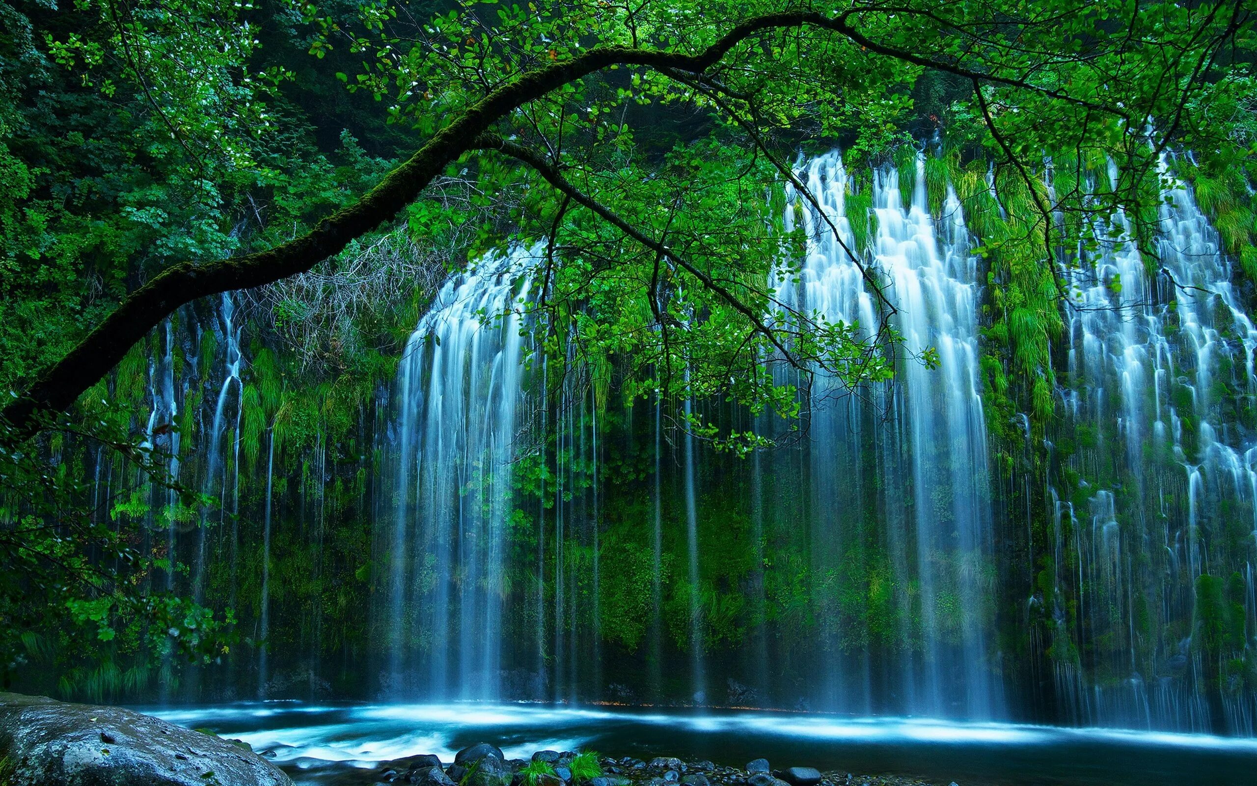 Как установить фон телефона. Водопад Мосбрей, США. Природа. Красивые водопады. Обои на рабочий стол водопад.