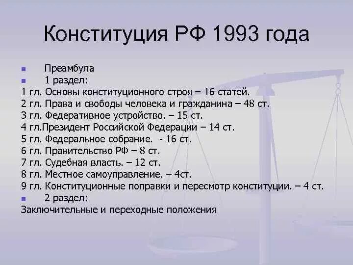 Основа конституции 1993 г