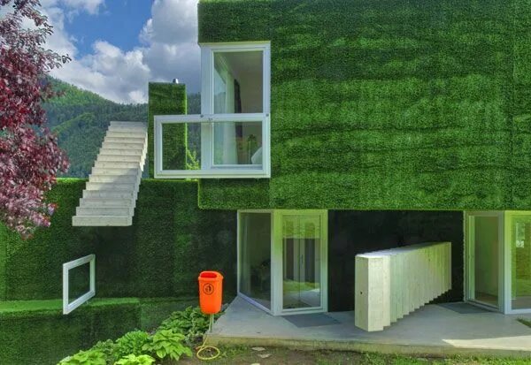 Зеленый дом дизайн Озеленение дома Роскошь и уют Unusual homes, House design, Interior garden