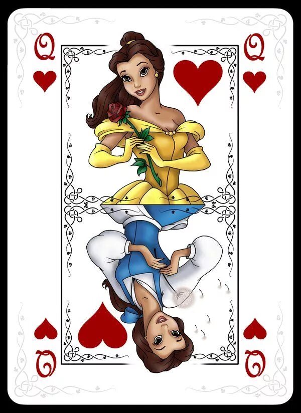 Игральные карты принцессы Дисней. Карта дама червей. Карточная дама. Карты игральные дама.