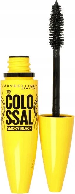 Черная тушь желтые. Тушь мейбелин Colossal 100 Black. Maybelline тушь Colossal Volum' Express 100% Black. Тушь Colossal Maybelline 100 Black. Тушь Maybelline Colossal Smoky Eyes.