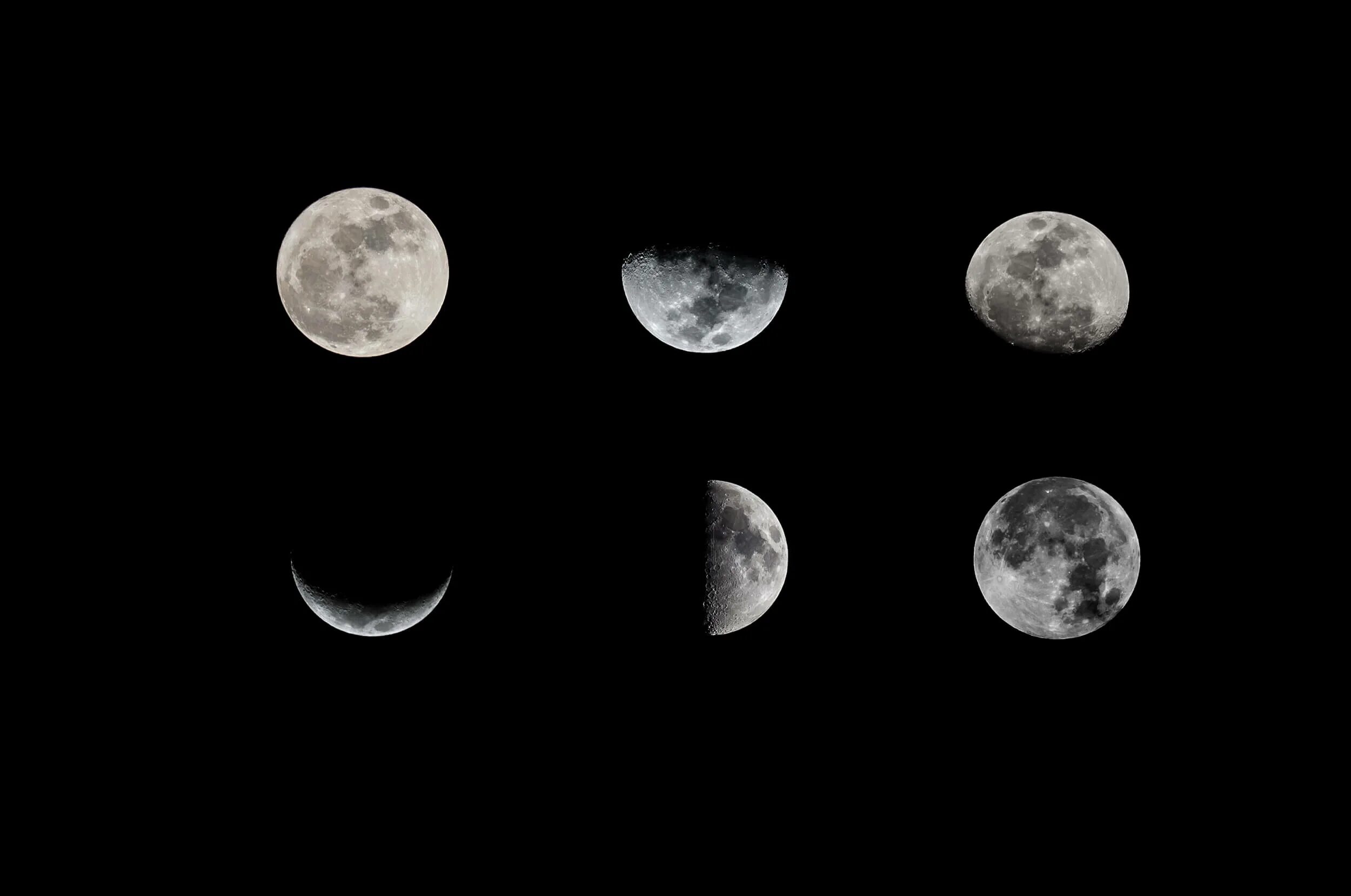 Moon states. Луна. Четыре Луны. Фазы Луны. Полная Луна.