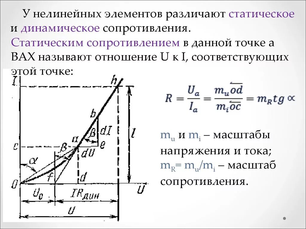 Элементы электрической цепи с нелинейными сопротивлениями. Как определить дифференциальное сопротивление нелинейного элемента. Статическое сопротивление нелинейного элемента. Нелинейное сопротивление на схеме. Дифференциальное сопротивление диода