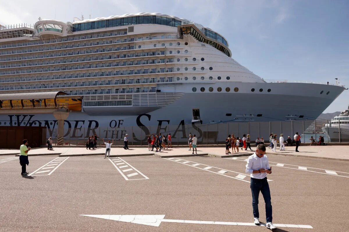 Лайнер. Российский круизный лайнер. Cruise ship – круизное судно. Wonder of the Seas лайнер.