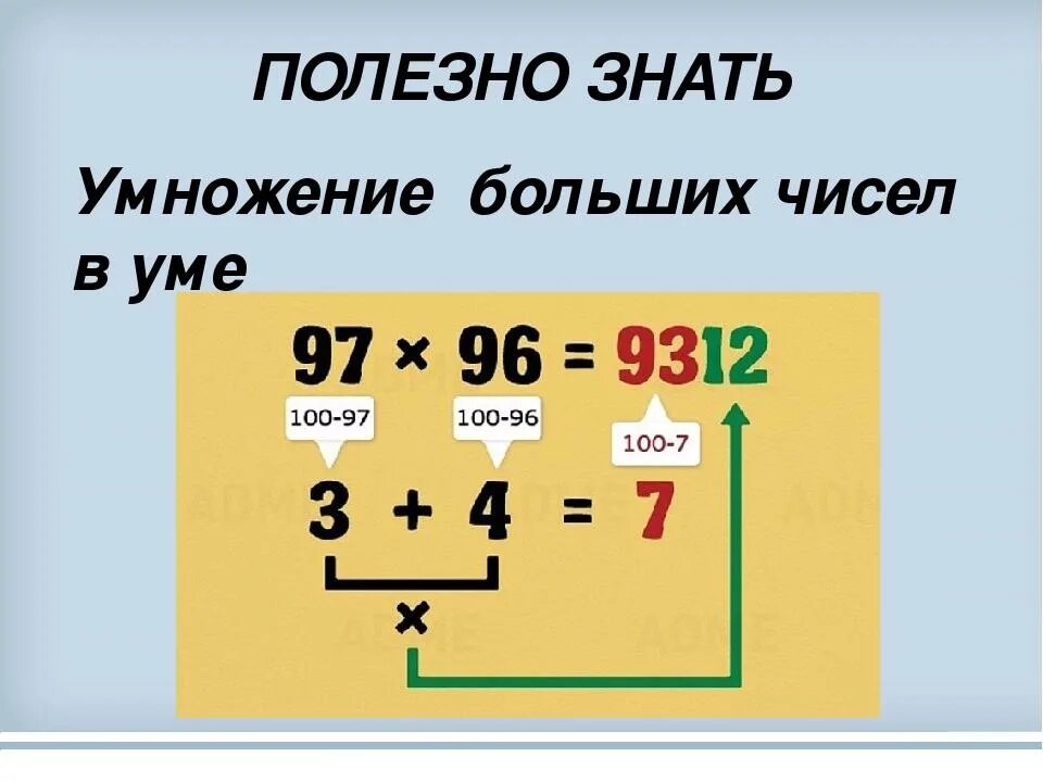 Как легче умножать числа. Способ умножения двузначных чисел. Быстрое умножение двузначных чисел. Способы быстрого умножения чисел. Умножение больших чисел в уме.