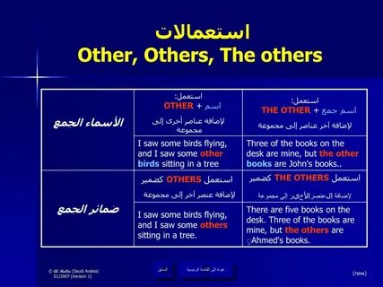 Разница между other others