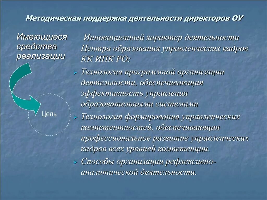 Обеспечивает деятельность руководителя