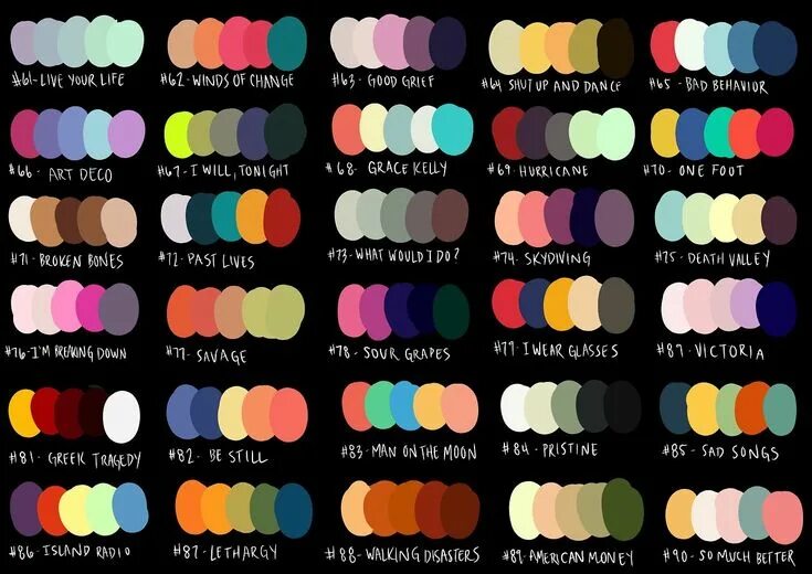 Цветовая схема моделей кори полинга колтуна Нет описания фото. Color palette challenge, Palette art, Color palette