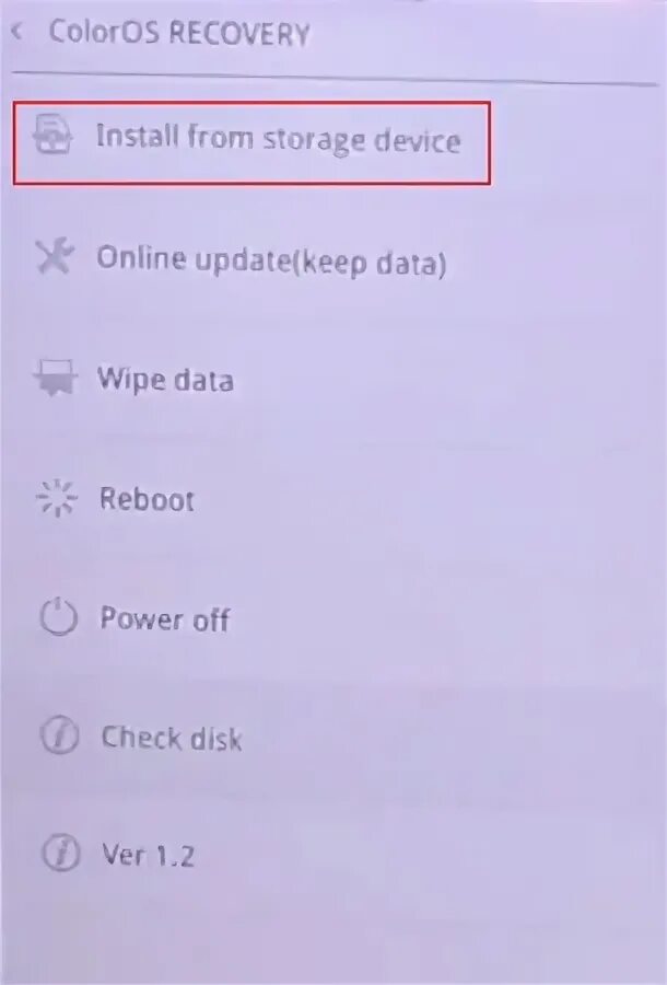 Перевод с английского install. Install from Storage на телефоне Realme. COLOROS Recovery. Realme UI Recovery install from Storage. Recovery install from Storage что делать.
