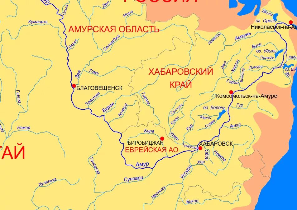 Крупные правые и левые притоки. Истоки реки Амур на карте России. Амур река на карте от истока до устья. Река Амур бассейн реки притоки. Исток и Устье реки Амур на карте.