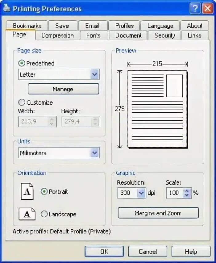 Standard print