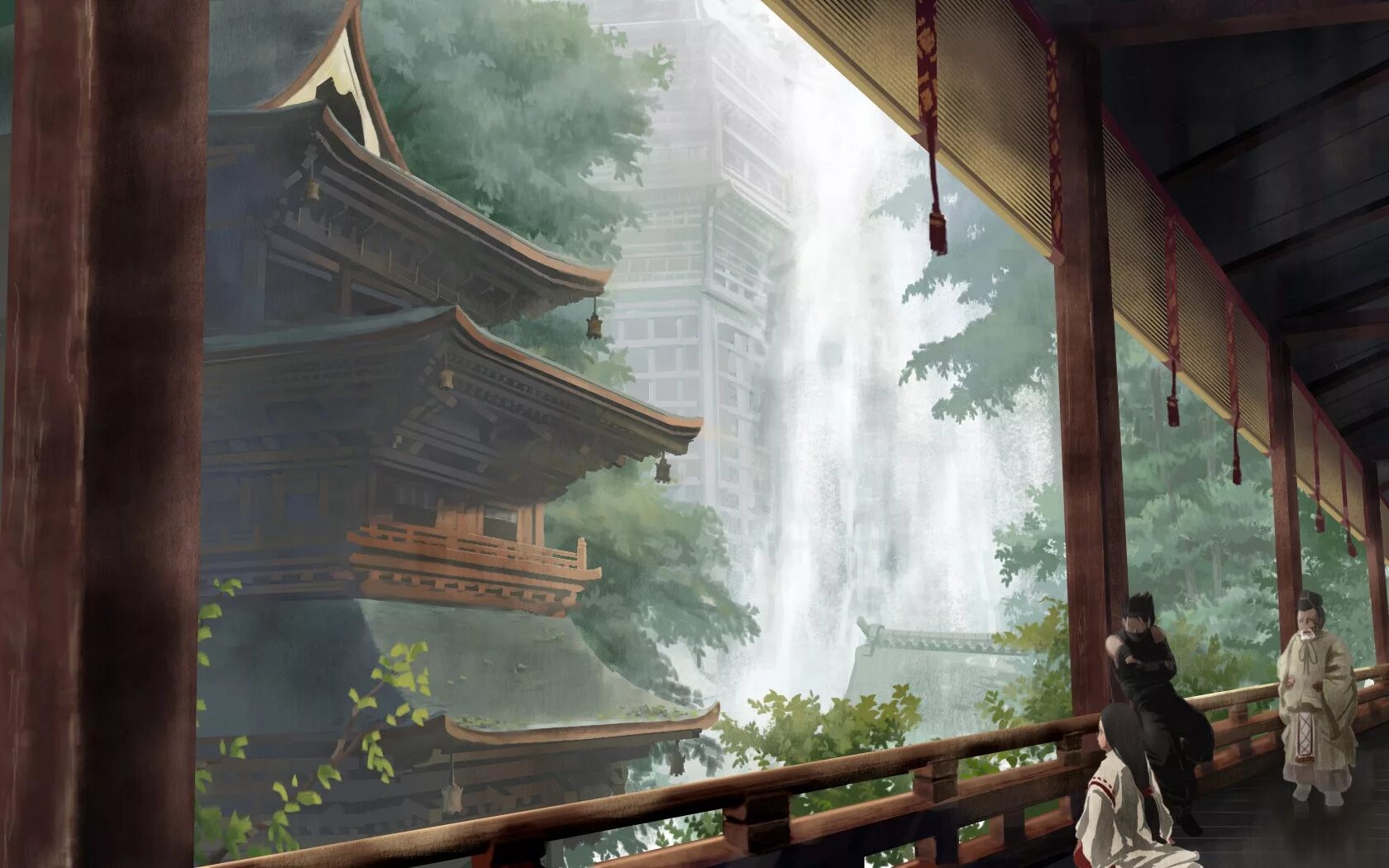 Япония арт. Concept art environment храм япония. храм китай самурай. аниме деревня самураев. япония деревня самураев.