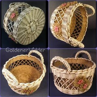 Маленькая корзинка из бумажной лозы