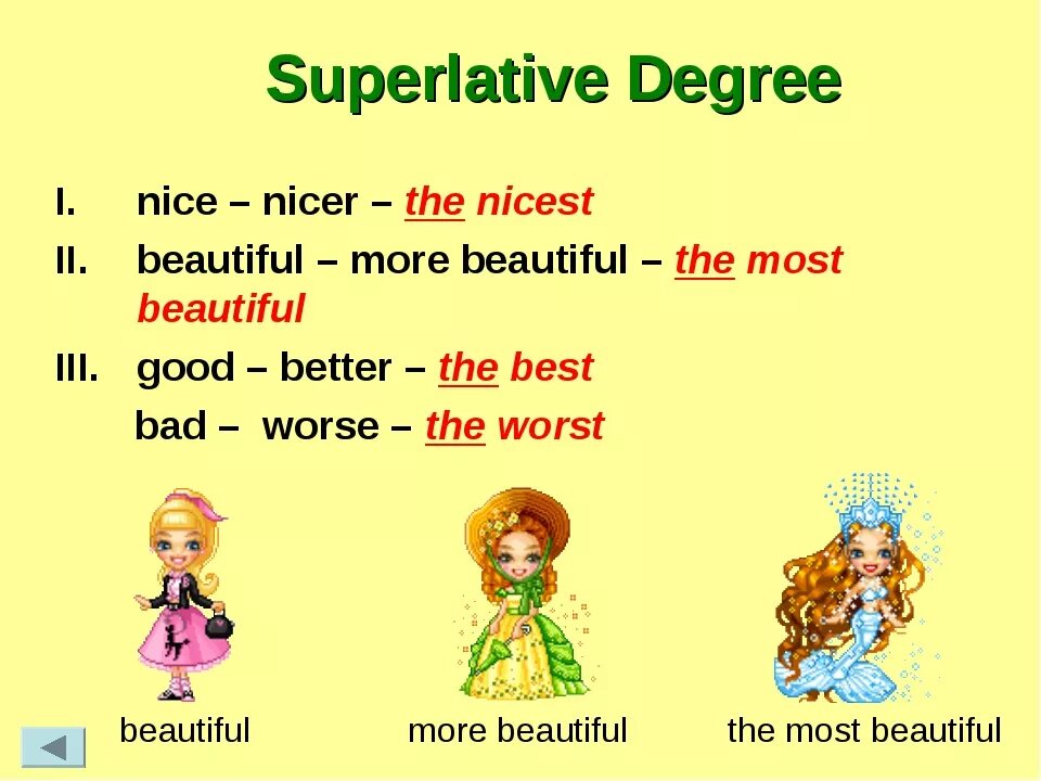 Superlative degree. Comparative and Superlative degrees of adjectives. Superlative degree of adjectives. Comparative and Superlative degrees. Степени слова beautiful