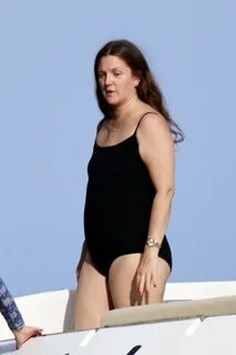 Drew Barrymore in a Black Swimsuit - Capri 06/20/2022.