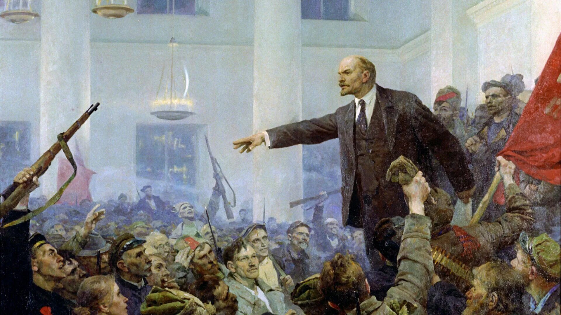 Роль ленина в революции. Ленин Октябрьская революция 1917. Серов Ленин провозглашает советскую власть. "Ленин в Смольном" (1930).