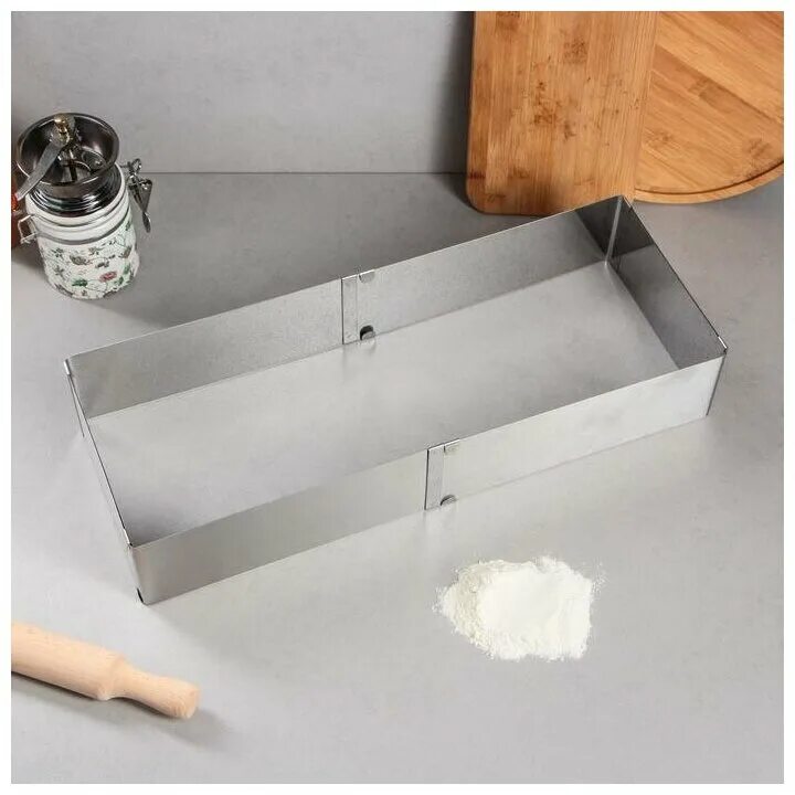 Форма раздвижная для выпечки "прямоугольная", h-10 см, 18х32 - 26х50 см. Форма раздвижная для выпечки "прямоугольная", 18х32 - 26х50 х 8,5 см. Форма раздвижная для выпечки "прямоугольная", 18х32 - 26х50 х 8,5 см. Раздвижная форма. Форма раздвижная для выпечки "прямоугольная", 18х32 - 26х62 х 10 см.