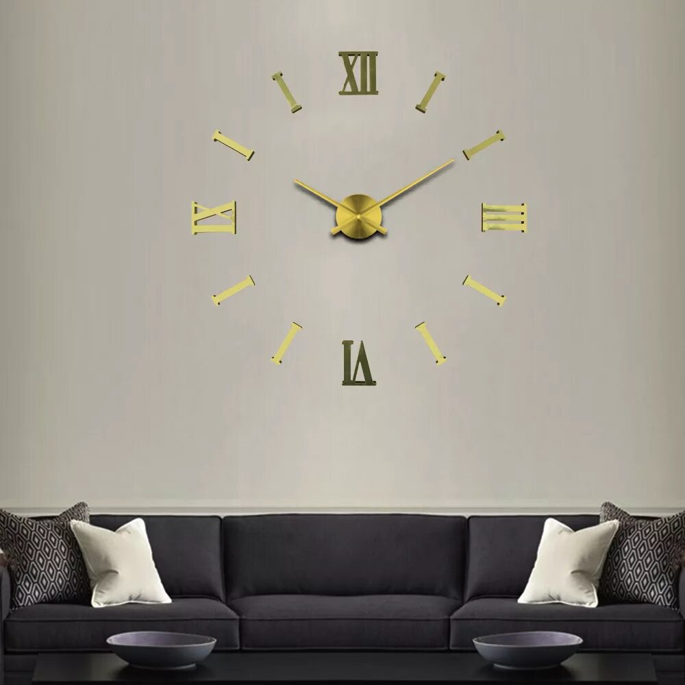 Часы diy clock. Самоклеющиеся 3d часы &quot;diy clock&quot; al021-b. настенные часы в интерьере. стильные часы на стену. часы без циферблата настенные.
