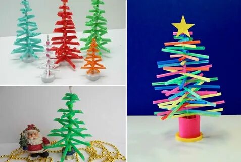 Елочная игрушка из трубочек