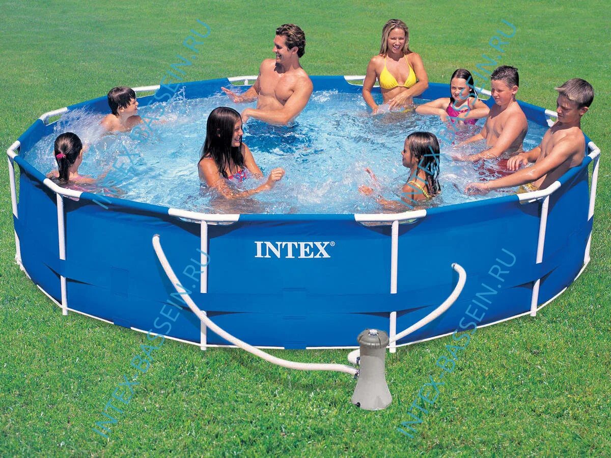 Купить бассейн в туле. 28212 Intex бассейн. Бассейн Intex 366+76 28212. Бассейн каркасный 366х76см Intex. Intex Metal frame 28200/56997.