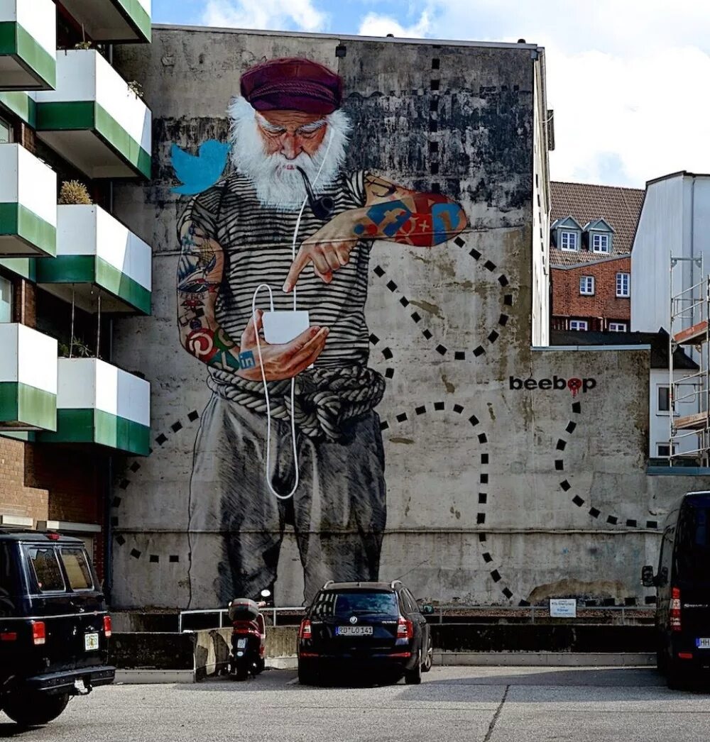 Уличная живопись на стенах. Креативный стрит арт. Муралы германии. Уличное искусство стрит арт. Граффити.