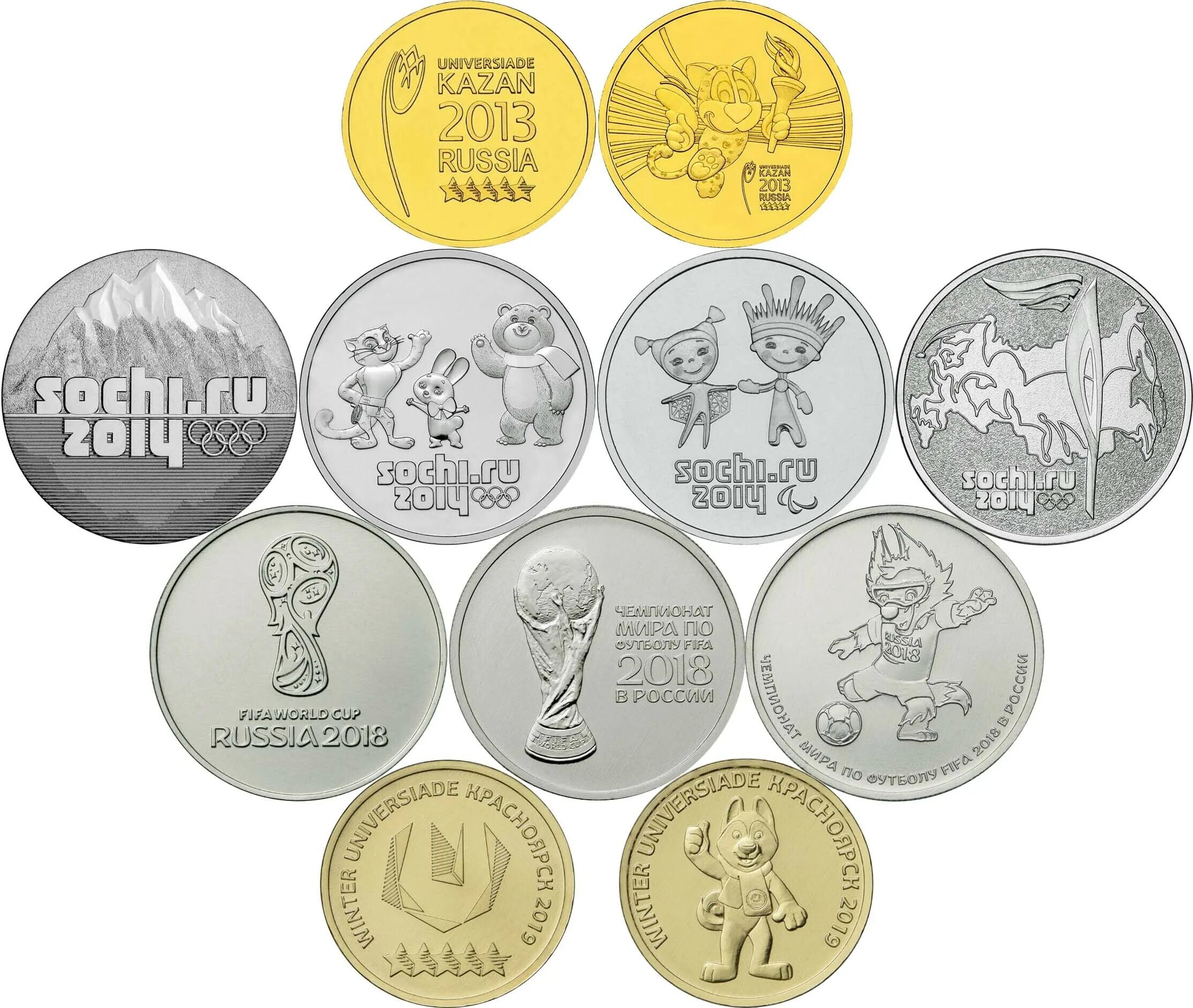 Монета Универсиада. Набор монет 25 руб Сочи набор. Набор монет по футболу 2018. Спортивные монеты.