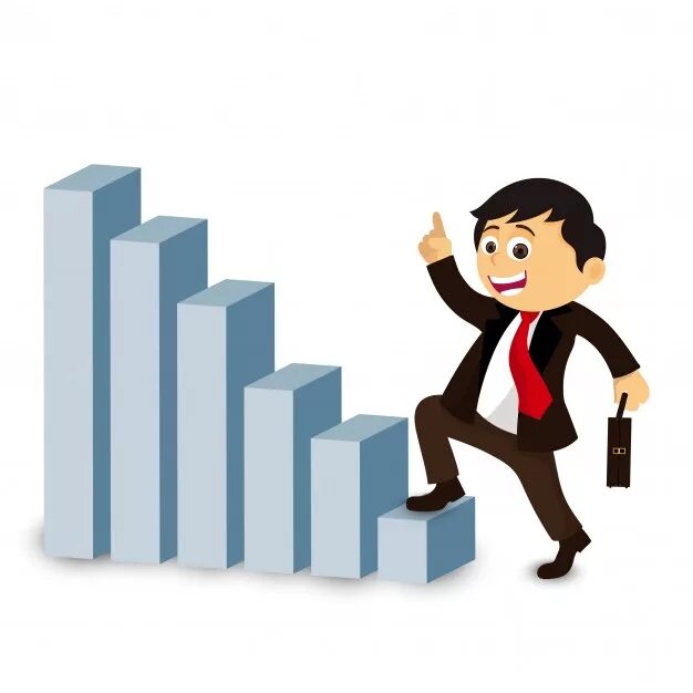 карьерный рост. карьерный рост. человек на карьерной лестнице. карьера вверх. повышение профессионального роста.