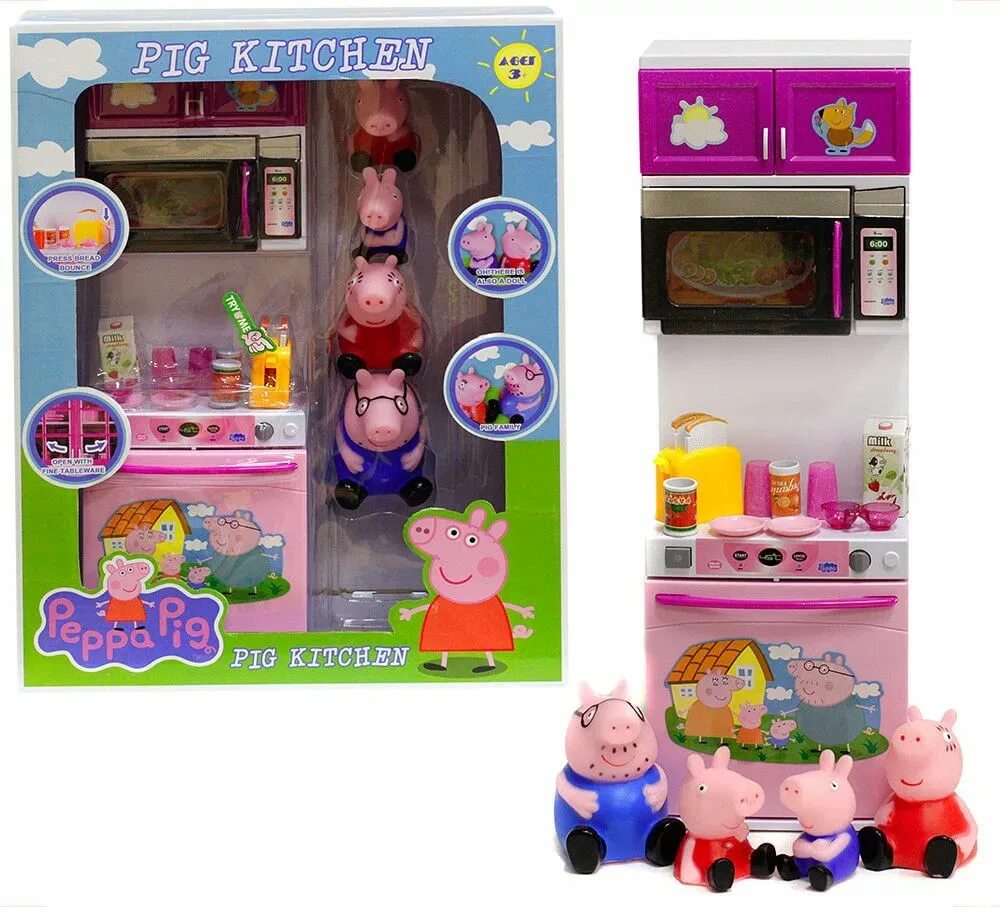 Свинка пеппа кухня. Peppa Pig. Игровой набор кухня Пеппы (кухонная мебель и техника, 3 фигурки). Кухня Свинка Пеппа. Свинка Пеппа кухня игрушечная. Кухня Свинка Пеппа с холодильником.