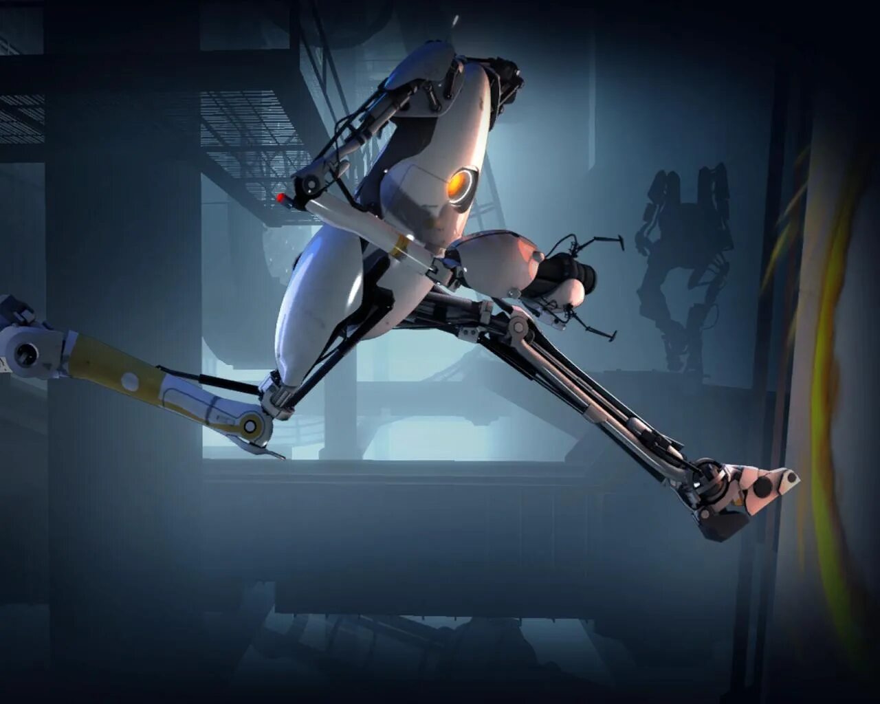 Игра Portal 2. Portal 2 роботы. Portal 2 Sixense Perceptual Pack. Портал 2 портальная.