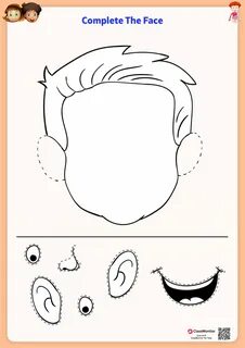 Print out the face and the parts of the face worksheet. 