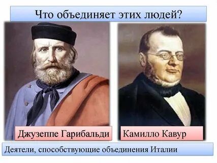 Соотнесите имена и характеристики камилло кавур джузеппе