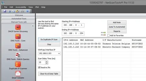 Duplicate address