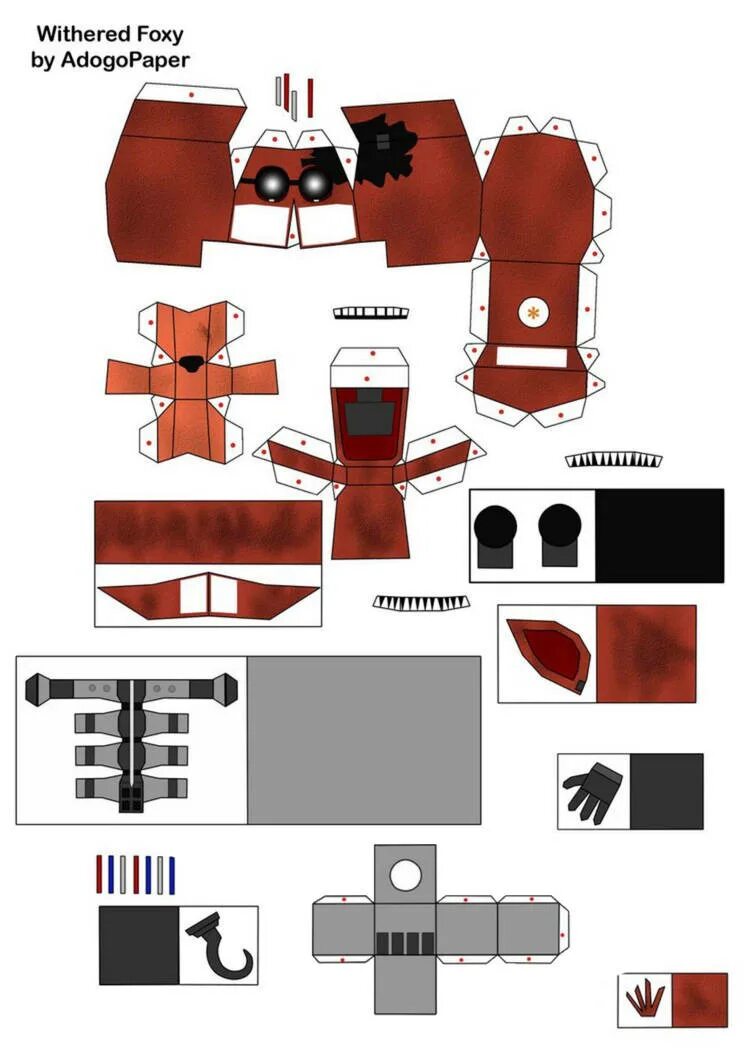 Фокси из бумаги. FNAF Papercraft Фокси. Бумажные фигурки ФНАФ 9. Поделки из бумаги ФНАФ паперкрафт. FNAF Foxy модель из бумаги.