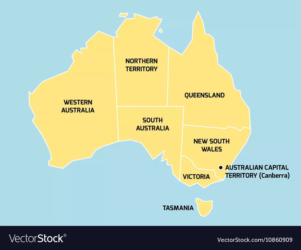 Административно-территориальное деление австралии. Штат новый южный уэльс. Штаты и территории австралии на карте. Экономические районы австралии на карте. Карта населенности австралии.