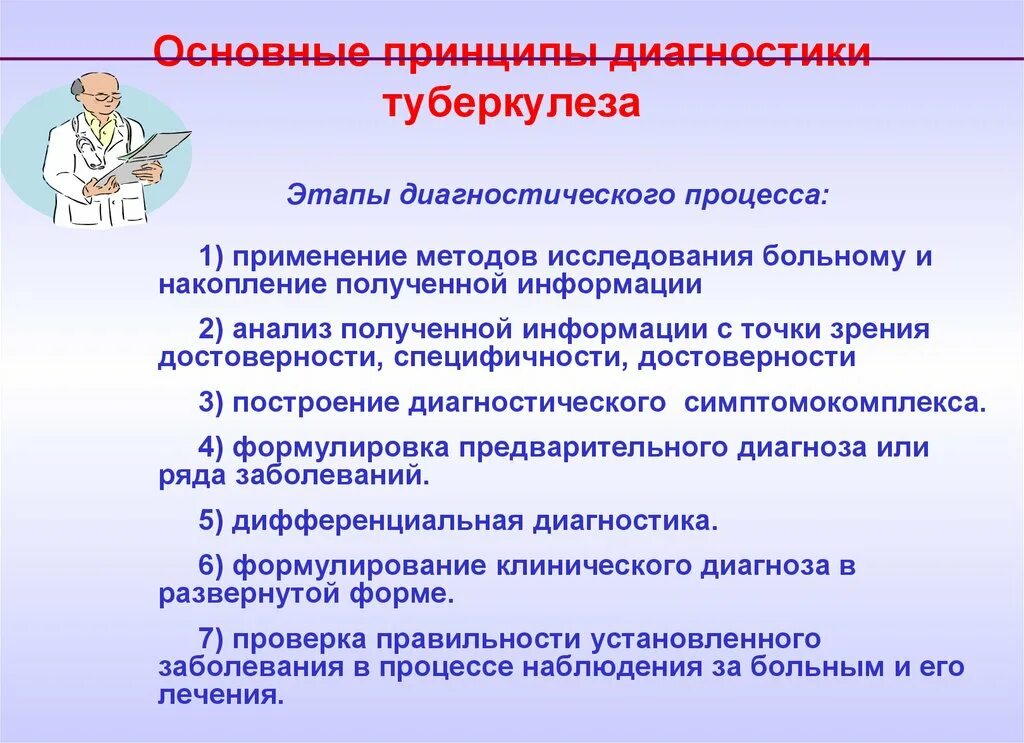 Основные этапы диагностического процесса туберкулеза. Принципы диагностики туберкулеза. Алгоритм выявления больных туберкулезом. Основные принципы диагностики туберкулеза. 3 этап диагностики